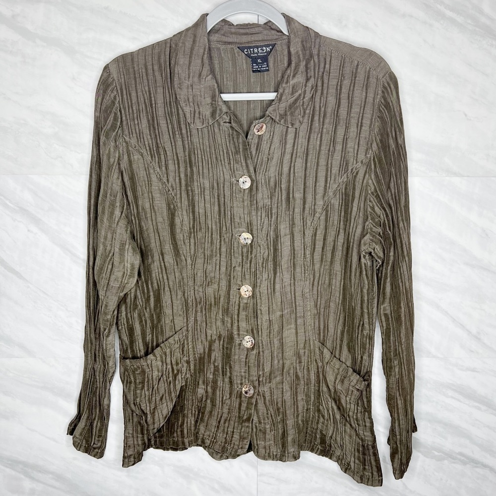 Citron Santa Monica Textured Button Down XL